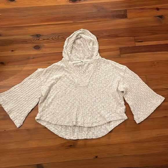 Free People Baja Babe Hacci Hooded Knit Sweater Womens Size Small Oversized - Picture 4 of 13